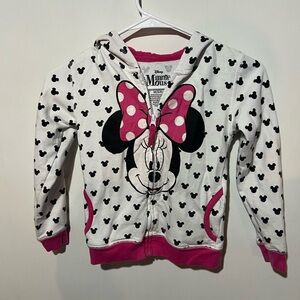 Disney Minnie Mouse Sweatshirt White and Pink - Kids Size M 5/6